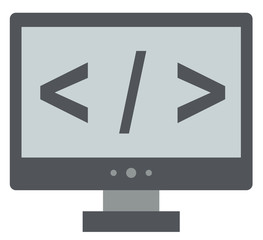 Wall Mural - vector icon of development website process, the screen of person