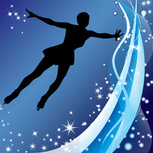 Silhouette Of Woman Figure Skater