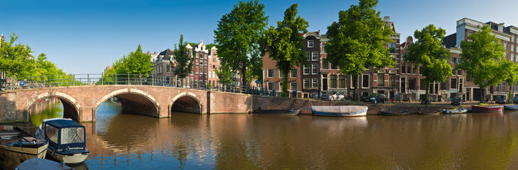 Wall Mural - Amsterdam tranquil canal scene, Holland