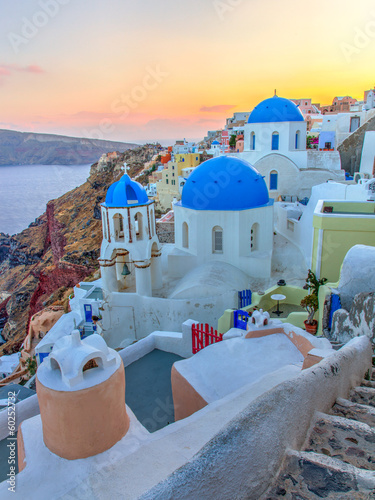 Plakat na papierze fotorealistycznym Santorini, Grecja