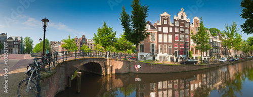 Fotoboard na płycie Amsterdam spokojny kanał, holandia