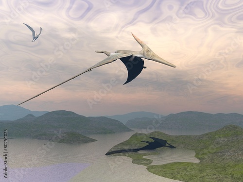 Fotoboard na płycie Pteranodon dinozaury latające - 3d render