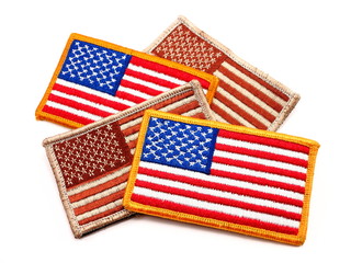 four usa military flag patches