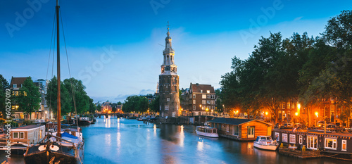Fotoboard na płycie Wieża montlebaanstoren, amsterdam