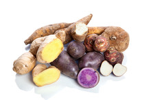 Raw Vegetables - Tubers - On White Background