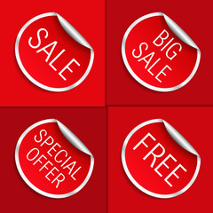 Wall Mural - Red stickers for sale, big sale, special offer and free offer