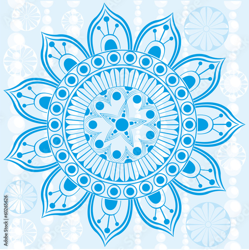 Obraz na płótnie canvas dwuczęściowy "dyptyk" Mandala w postaci płatków śniegu
