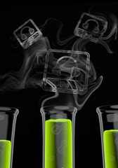 Poster - 3d render of a isolated dj symbol formed by smoke