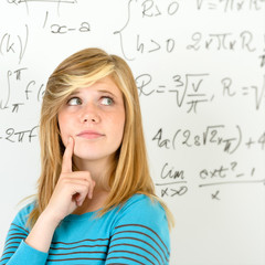 Thinking student teenager mathematics board