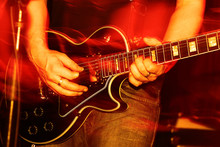 Live Concert Guitar Player Close-up