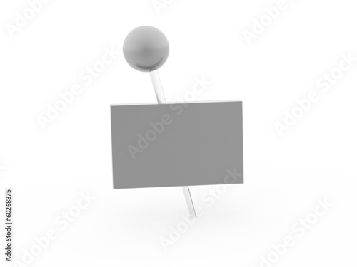 Fotografie, Obraz Silver banner pierced with push pin rendered