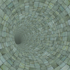 Wall Mural - blue bronze metal tile tunnel pipe 3d