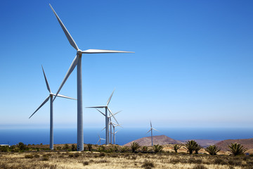 africa winturbines and the sky in is