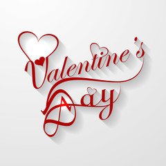 Wall Mural - valentine's day card with lettering text vector illustration