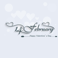Wall Mural - 14 february beautiful elegant text design for happy valentine's