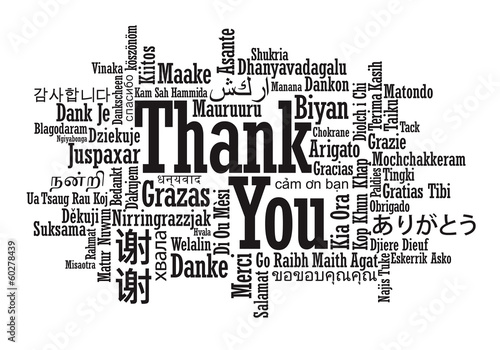 Obraz na plátně Thank You Word Cloud in vector format