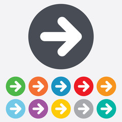 Sticker - Arrow sign icon. Next button. Navigation symbol