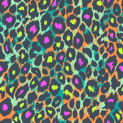 neon animal seamless background