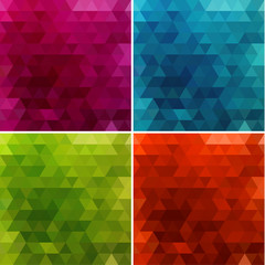 Wall Mural - abstract triangle backgrounds set