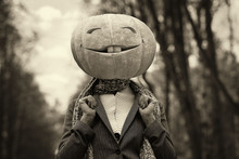 Halloween Pumpkin Head Girl