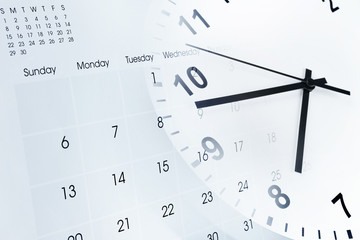 Wall Mural - time management clock and calendar
