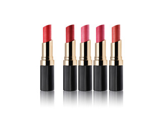 Wall Mural - Set of lipsticks isolated on white