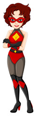 Sticker - A female superhero with a red mask