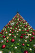 Christmas tree against blue sky
