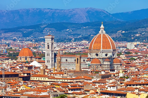 Plakat na papierze fotorealistycznym Florence cityscape