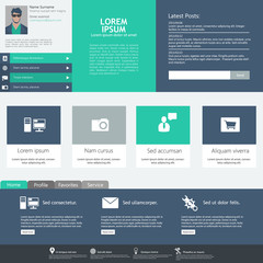 Wall Mural - flat website template design
