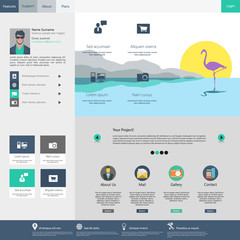 Wall Mural - flat website template design