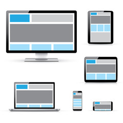 Aufkleber - Modern responsive computer laptop tablet and smartphone vectors