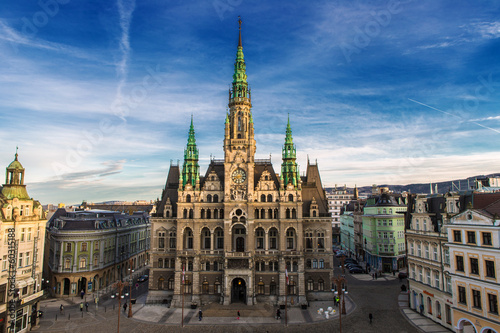 Obraz na płótnie canvas dwuczęściowy "dyptyk" Liberec ratusz w Republice Czeskiej
