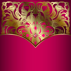 Wall Mural - Luxury background with gold ornament.