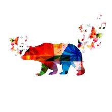Colorful Vector Bear Background
