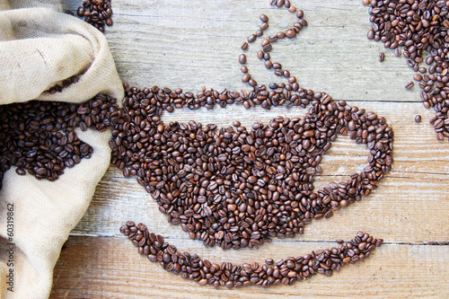 Naklejka na meble Kaffeetasse aus Bohnen