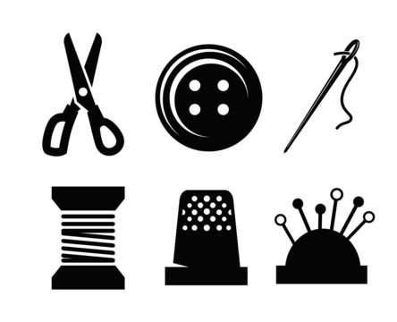 Vector sewing icons