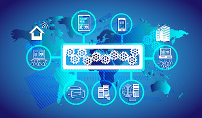 Wall Mural - Connect enterprise applications and integration Worldwide