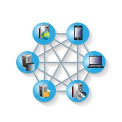 Wall Mural - Point to Point application Integration Topology
