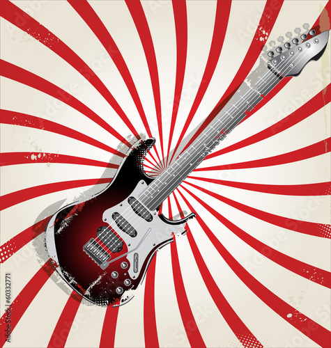 Obraz na płótnie canvas czteroczęściowy "tetraptyk" Muzyka rock retro tło