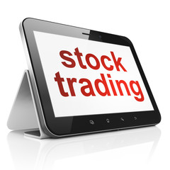 Business concept: Stock Trading on tablet pc computer