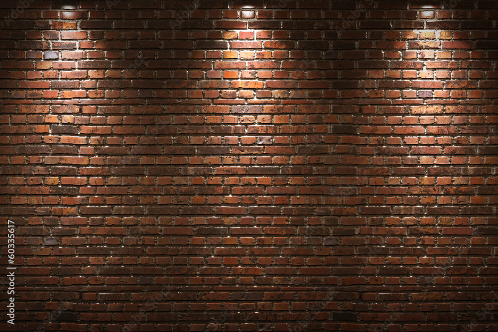 Photo Illuminated brick wall