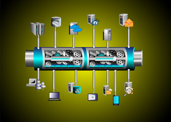 Wall Mural - Enterprise service bus application integration
