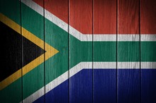 South Africa Flag On Wood Texture Background