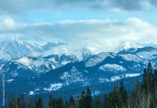 Fotoboard na płycie Zimowy krajobraz górski (Słowacja, Tatry Wysokie).