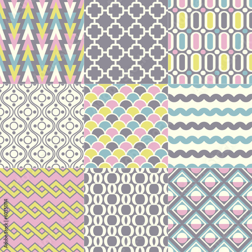 Board z aluminiowym obramowaniem Bezszwowe retro geometryczne tapety