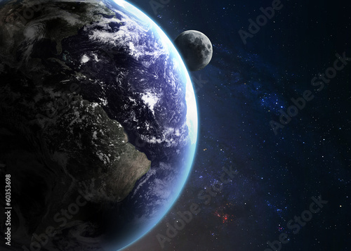 Fototapeta na szkło Ziemia w kosmosie. Elementy tego obrazu dostarczone przez NASA