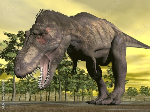 Fotoboard na płycie Tyrannosaurus zły - 3d render