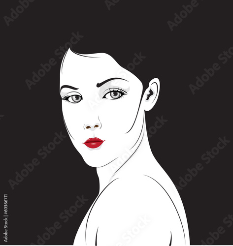 Plakat na papierze fotorealistycznym Elegancka twarz