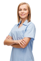 Poster - smiling female doctor or nurse